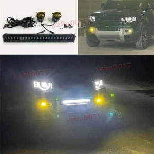 2020-2022 For Land Rover Defender White Bumper Grille Lights/Yellow Fog Lights - Picture 1 of 7