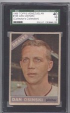 1966 Topps Venezuelan baseball card #168 Dan Osinski Atlanta Braves SGC 40 VG 3