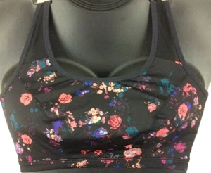 LIVI ACTIVE RACEBACK LOW IMPACT SPORT-BH OHNE BÜGEL LANE BRYANT SCHWARZ FLORAL - Bild 1 von 12