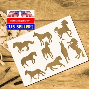 Galoppierendes laufendes Pferd Schablone mehrere Posen Basteln Wand Scrapbooking - Bild 1 von 2