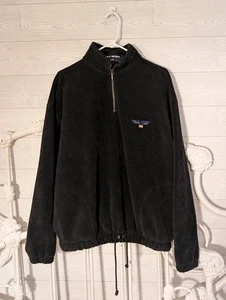 Polo Ralph Lauren Vintage Polar Negro Y2K Polo Deportivo Para Hombres L Preppy 1/4 Cremallera - Imagen 1 de 5