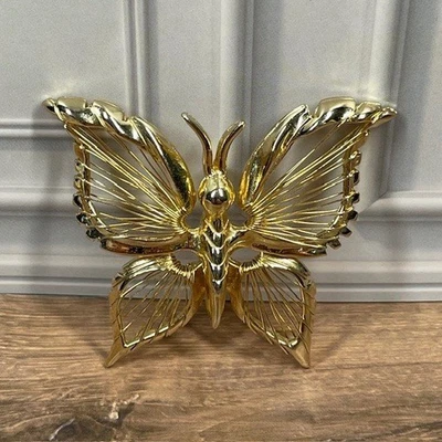 Broche Monet Mariposa Tono Dorado Diseño Filigrana Prendedor 1.5 Pulgadas Foto 1 de 4