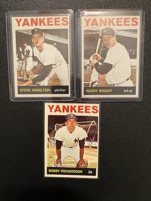 1964 Topps New York Yankees Lot Of 3 Bobby Richardson See Pics Players Numbers  - Image 1 of 2