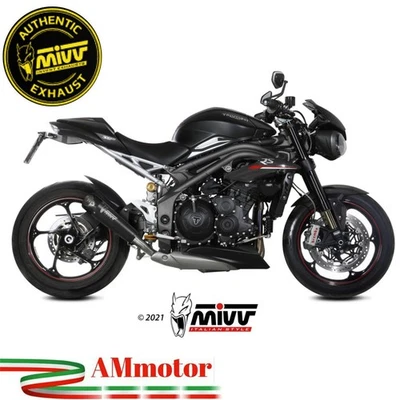 Mivv Triumph Speed Triple 1050 R 2018 Exhaust Motorcycle Slip-On X-M5 Black - Image 1 of 3