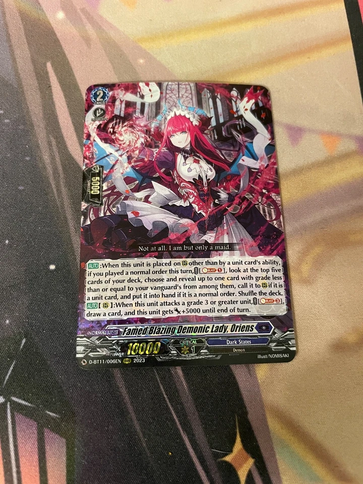 CARDFIGHT VANGUARD - FAMED BLAZING DEMONIC LADY ORIENS - D-BT11 - NM - RRR - Image 1 of 1
