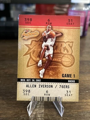 2002-03 Fleer Authentic - Allen Iverson #56 EX Ungraded Game 1 10/30/2002 Bucks - Image 1 of 2