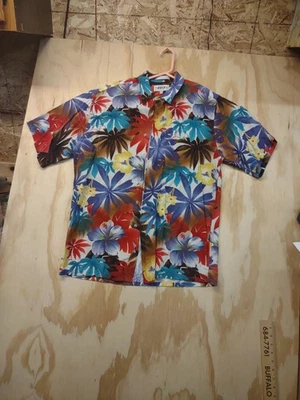 Campia Mens Large Moda Mens Aloha Hawaiian Button Up Shirt Floral Rayon 2143 - Image 1 of 4