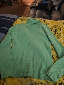 Kate Hill Rollkragen Damen groß gerippt Langarm klassisch grün Xl - Bild 1 von 5