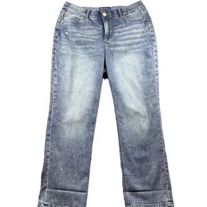 Democracy Women Jeans Straight Leg Faded Wash Ab Solution Denim Size 16W G228 - Picture 1 of 10