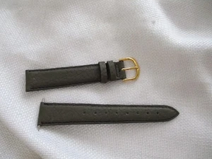 Cinturino orologio VERA PELLE USA 18mm verde militare oro liscio - Foto 1 di 3