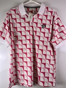 DEVEREUX Golf Rosa y Blanco Rendimiento Polo T-Mobile Para Hombre Pequeño NUEVO CON ETIQUETAS RARO - Imagen 1 de 8