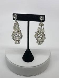 Pendientes colgantes de araña transparente Hattie Carnegie de colección cristales pedrería firmados - Imagen 1 de 5