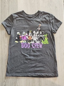 Disney Parks Boo Crew Halloween Mickey Donald Pluto Gris Camiseta Para Mujer Pequeña  - Imagen 1 de 4