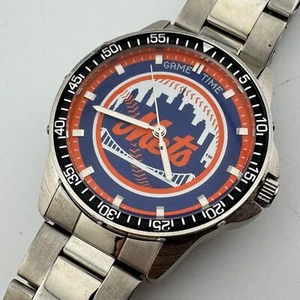 Game Time Coach Series Quartz Watch NY Mets Men 30m Fixed Bezel Analog New Batte - Picture 1 of 6