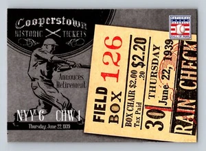 2013 Panini Cooperstown Historic Tickets #21 Lou Gehrig New York Yankees - Picture 1 of 2
