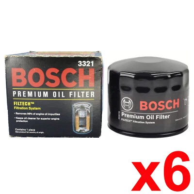 For 1969-1999 Volvo 142 144 C70 S70 S90 V70 V90 Bosch Oil Filter 6PCS 3321 - Image 1 of 4