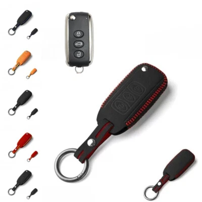 Suede Leather Car Remote Key Case Cover For Bentley Continental GT GTC Mulsanne