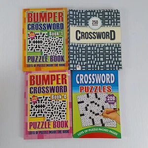 Crossword Puzzles Books Bundle Lot Bulk x4 - Picture 1 of 12