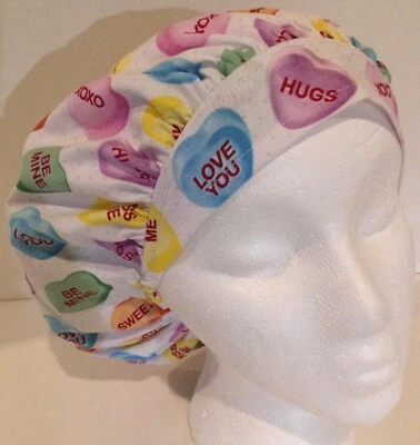Valentine’s Day Adjustable Scrub Cap Small Bouffant Medical Surgery Hat - Image 1 of 4