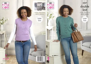 Suéter y braguita de encaje con patrón de tejido doble para mujer King Cole DK 5227 - Imagen 1 de 3