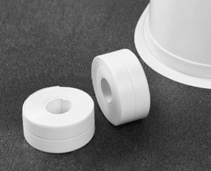 2 Caulk Tape Sealant Strip(Bath&Kitchen)Self Adhesive White(1.5"X15f)Toilet,Sink - Picture 1 of 14
