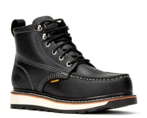 Neu Herren Schwarz 6" Mokassinnaht Leder Stahlkappe Arbeitsstiefel BAT-612 Größe 6-13 (D, M) - Bild 1 von 5