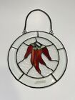Red Chili Pepper Bunch Stained Glass Hanging Kitchen Window Suncatcher 12in