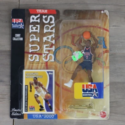 Figura y tarjeta de superestrellas de la NBA de colección 2000 Alonzo Mourning EE. UU. Edición limitada Foto 1 de 4