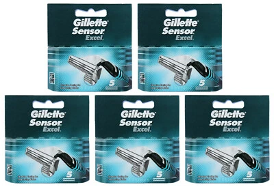 25 Gillette Sensor Excel Rasierklingen Klingen Ersatzklingen 25 Stück 5x 5er Set - Bild 1 von 2