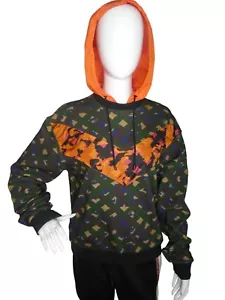 MCM Women's Green Orange Camouflage Hoodie Size M - Picture 1 of 8
