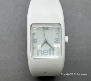 Unique NEFF Bandit L/XL Gray Rubber Bracelet 29mm Analog Watch - New Battery - Picture 1 of 6
