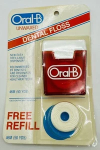 Vintage Oral-B Unwaxed Dental Floss With Refill NOS - Picture 1 of 10
