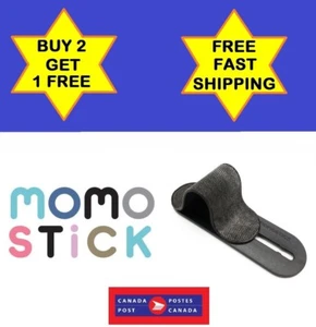 MOMOSTICK Jean Black : Stand and Finger Grip for Any Smartphones iPhone Android - Picture 1 of 4