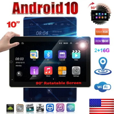 10'' Android 10.1 Vertical Screen GPS Car Stereo Radio Bluetooth WIFI MP5 Player - Image 1 of 4