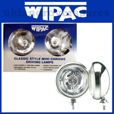BMW MINI OEM WIPAC CHROME DRIVING LIGHTS PAIR - Image 1 of 4