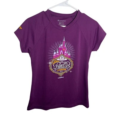 RunDisney Princess 半程马拉松衬衫女式小号 2013 紫色 5 周年纪念 — 第 1/4 张图片