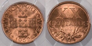 Portugal 1962 20 Centavos PCGS MS 65 RED PI0197 combine shipping - Picture 1 of 5