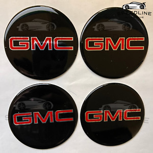 4 Wheel Center Cap Logo Sticker Decal Emblem Black 3.5" 88mm GMC 1500 2500 3500