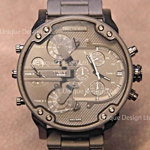 US NEW Diesel DZ7396 Men's MR DADDY 2.0 Black Stainless Steel Strap Watch GIFT - Picture 1 of 4