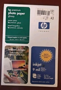 HP Premium Glossy Photo Paper 4"x6" Inkjet Printing Set Of 3 #Q1988A 20 Pack - Picture 1 of 2