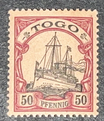 Travelstamps: Germany Togo Africa Stamps Kaiser’s Yacht 50pf Mint OG NH - Image 1 of 4