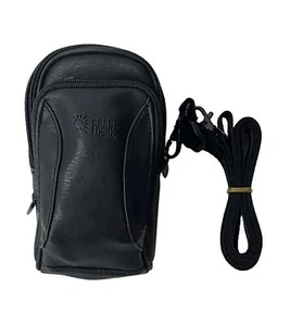 Case Logic Black Synthetic Leather 2 Zipper Camera Case w/ Strap 6.25x3.5x3” New - Picture 1 of 11