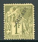 Guyane française 1892 colonie française 1 franc bronze vert Scott #29 comme neuf E47