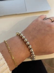 Sterling Silver Beaded Chain Bracelet - Picture 1 of 3