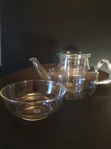 Teekanne Zuckerschale Design Hans Merz Jenaer Glas Saaleglas 70er DDR klein - Bild 1 von 10
