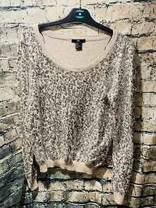 H&M Oversize Champagne Sequin Top, Size S , fit 12/14/16/18 42" chest - Picture 1 of 16