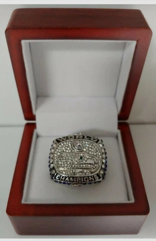 Russell Wilson - 2013 Seattle Seahawks Super Bowl Ring With Wooden Display Box Cover