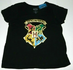 Harry Potter Movie Hogwarts Crest V Neck T-Shirt New - Picture 1 of 1