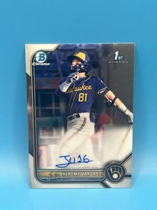 Autógrafo Jheremy Vargas 2022 Topps Bowman cromo 1er #CPA-JVG - Imagen 1 de 2