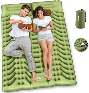 Double Sleeping Pad for Camping Self Inflating 4" Extra-Thick Camping Pad 2 Pers - Picture 1 of 12